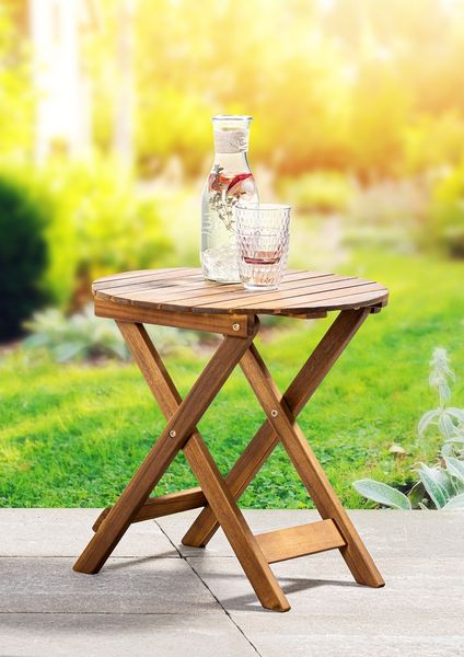 Gartentisch rund Ø 46x45 cm Massivholz Akazie