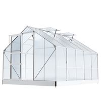 Gewächshaus ARONA 310x250cm für Garten, Alu Frühbeet inklusive Fundament,4 Dachfenster