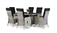 Dining Set Sitzgruppe JUNIO 13tlg. aus Aluminium inkl. Polsterauflage, braun-grau
