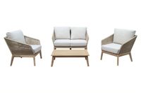 Lounge-Set 12tlg. UC Sofa-Set aus Aluminium und Rope-Geflecht inkl. Polsterauflage - Grau