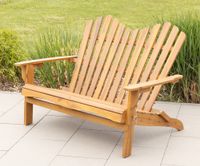 2-Sitzer Adirondack-Gartenbank klappbar aus Akazienholz, ca. 125 x 80 x 94 cm - Hellbraun