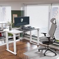 FlexiSpot höhenverstellbarer Schreibtisch in Weiß mit vier Beinen Weiß 140*70CM Tischplatte