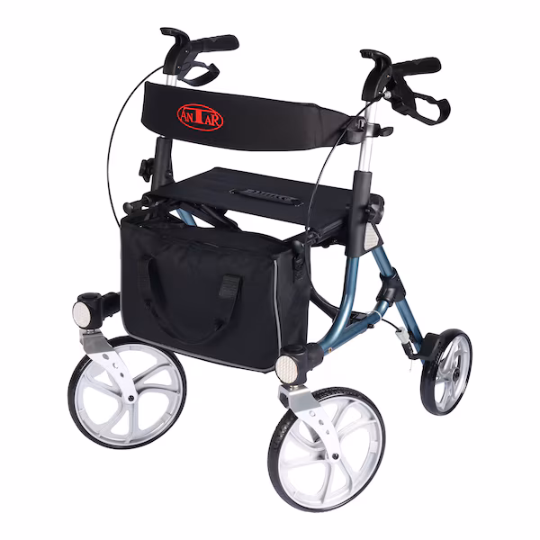 Aluminium Rollator AT51038 faltbar mit extra großen Rädern 