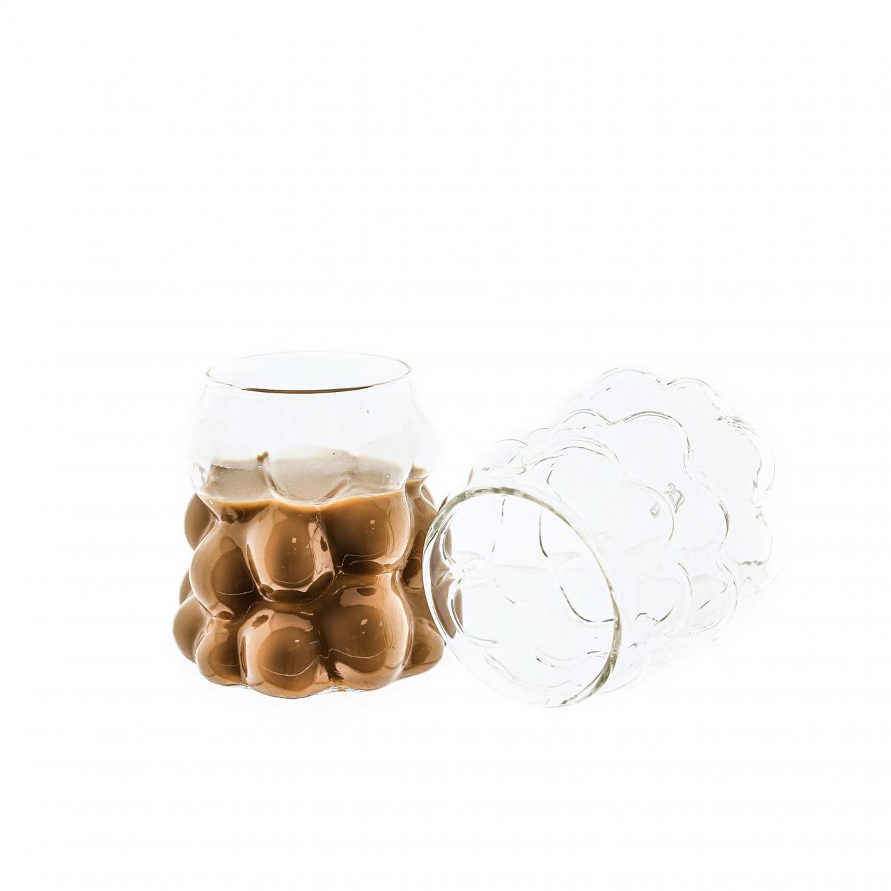 Gläser Set Cappuccino Gläser Trinkgläser 350 ml Hitzebeständig Bubble