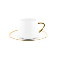 12 Tlg. Set Mokkatassen mit Untertassen aus Porzellan Mokkaservice 100 ml
