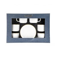 12 Teilger Mokkatassen-Set mit Untertasse aus Porzellan Mokkaservice 100 ml