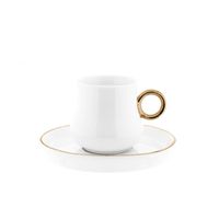 12 Teiliger Set Mokkatassen mit Untertasse aus Porzellan Mokkaservice 100 ml