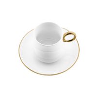 12 Teiliger Set Mokkatassen mit Untertasse aus Porzellan Mokkaservice 100 ml