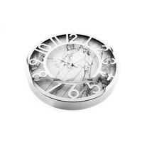 Wanduhr mit Ziffern ?60 cm in Weiß/Silber mit Marmormuster für Ihr Zuhause