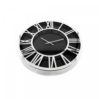 Elegante Wanduhr mit Römischen Ziffern in Schwarz/Silber - 40 cm