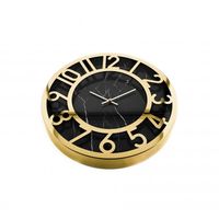 Wanduhr Schwarz/Gold mit Marmordesign ?40 cm mit Ziffern elegantes Design
