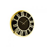 Wanduhr mit Römischen Ziffern ?40 cm Schwarz/Gold elegenate Uhr für Ihr Zuhause
