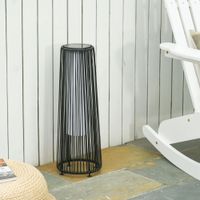 Solarlampe, Rattan Solarleuchte LED Gartenleuchte mit Lichtsensor