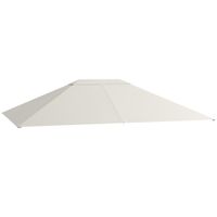 Ersatzdach für Garten 3,97 x 2,97 m Pavilliondach mit UV-Schutz Creme