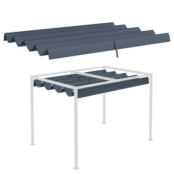 Ersatzdach für 3 x 2,15m Pergola, UV-Schutz, Polyester, Grau