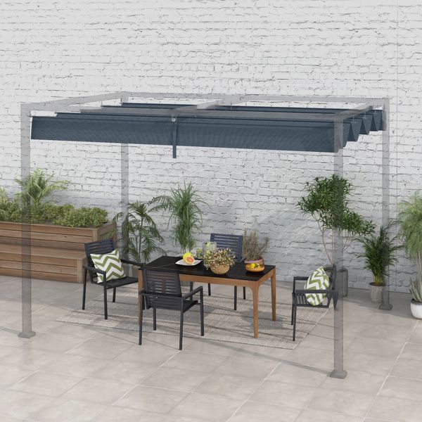 Ersatzdach für 3 x 2,15m Pergola, UV-Schutz, Polyester, Grau