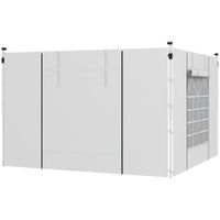 2 Seitenteile Seitenwände für 3x3/3x6m Pavillon mit Fenster, Tür, Weiß