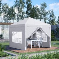 Pavillon 2,95x2,95m Faltpavillon 4 Seitenwände mit Fenster Tragetasche