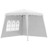 Faltpavillon 2,4x2,4m Pavillon höhenverstellbar Partyzelt mit UV-Schutz