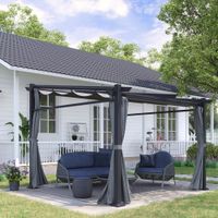 Pergola 2,97 x 2,95 m Gartenpavillon mit Sonnendach, Seitenteilen