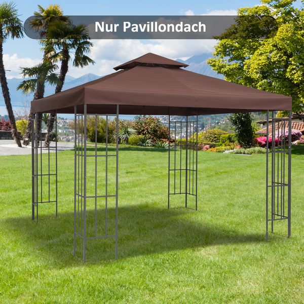 Ersatzdach für Metall-Gartenpavillon 3x3 m Partyzelt Pavillon Gartenzelt Dach