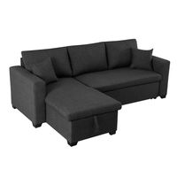 Ecksofa mit Stauraum & Schlaffunktion, ca. 224 x 146 x 88 cm - Dunkelgrau