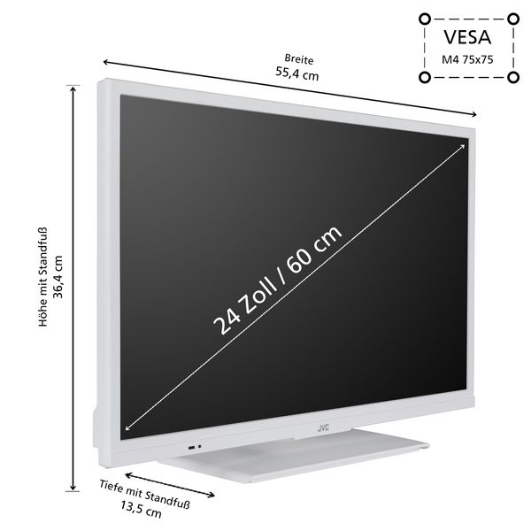 Fernseher 24 Zoll Smart TV (HD-Ready, HDR, Triple-Tuner)