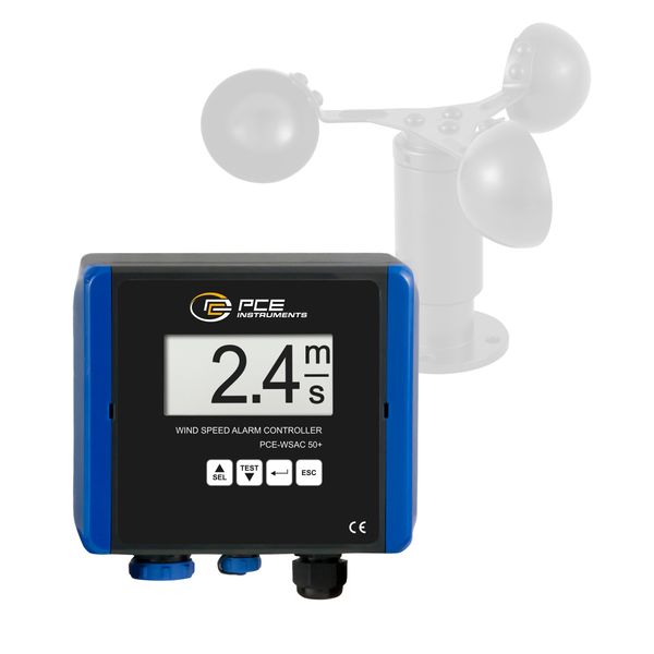 Windgeschwindigkeitsmesser kabelgebunden mit Datenlogger 24V PCE-WSAC 50+ 24
