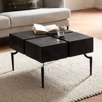 Couchtisch Mango Massivholz 60 cm Sofatisch Cube Wohnzimmertisch