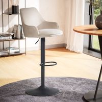 Barhocker Samt Beige Hocker Küchenhocker Bistrohocker Drehbar Barstuhl