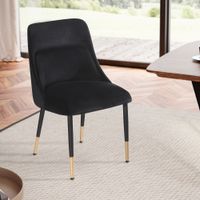 Esszimmerstuhl Samt Schwarz Küchenstuhl Schalenstuhl Modern Gepolstert