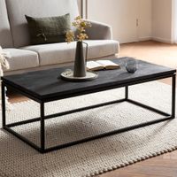 Couchtisch 120x60x40 cm Massivholz Schwarz Sofatisch Wohnzimmertisch
