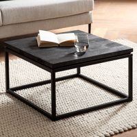Couchtisch 60x60x35 cm Massivholz Schwarz Sofatisch Wohnzimmertisch