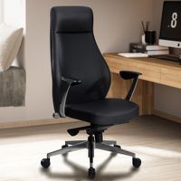 Bürostuhl Schreibtischstuhl Kunstleder Schwarz Drehstuhl Ergonomisch