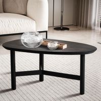 Couchtisch Sofatisch Massivholz Schwarz 86x50x37 cm Wohnzimmertisch