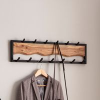 Wandgarderobe Hakenleiste Massivholz 80 cm Garderobe Flur Metall Modern
