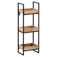 Wandregal 27x77x18 cm Massivholz Metall Hängeregal Regal Industrial
