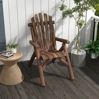 Adirondack Gartenstuhl Holzstuhl Hochlehner Relaxstuhl Tannenholz Braun