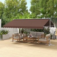 Standmarkise 4,5 x 3,4m Gartenmarkise mit Handkurbel für Garten, Kaffee