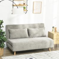 Schlafsofa, Klappbett mit Bettfunktion, Rückenkissen, Samtoptik, Grau