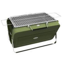 Tischgrill Holzhohlgrill Tischholzgrill mit Kohleschale, Grillrost Grün