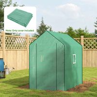 Ersatzfolie Gewächshausfolie mit UV-Schutz, Seitenfenster, Rolltür Grün