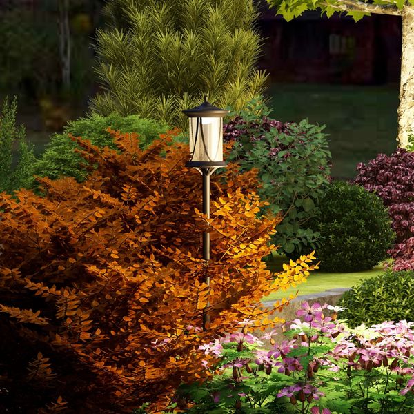 Solar Gartenlaterne 127 cm Gartenlampe mit Kaltweiß LED Licht Schwarz