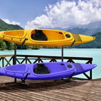 SPORTNOW Kanugestell, für 2 Kanus, Surfboards, Metallrahmen, gepolstert, Schwarz
