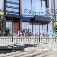 Gartenzaun 4er Set 365 x 112cm Gitterzaun Dekorative Metallzaun Schwarz