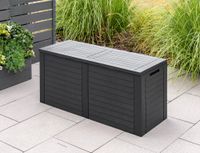 Gartenbox „Ollie“ in Holzdesign, ca. 115 x 44 x 53 cm - Anthrazit
