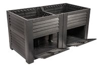 Hochbeet mit 2 Staufächern, ca. 150 x 76 x 78 cm - Anthrazit