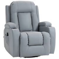 Massagesessel Fernsehsessel Relaxsessel mit Wippenfunktion Hellgrau