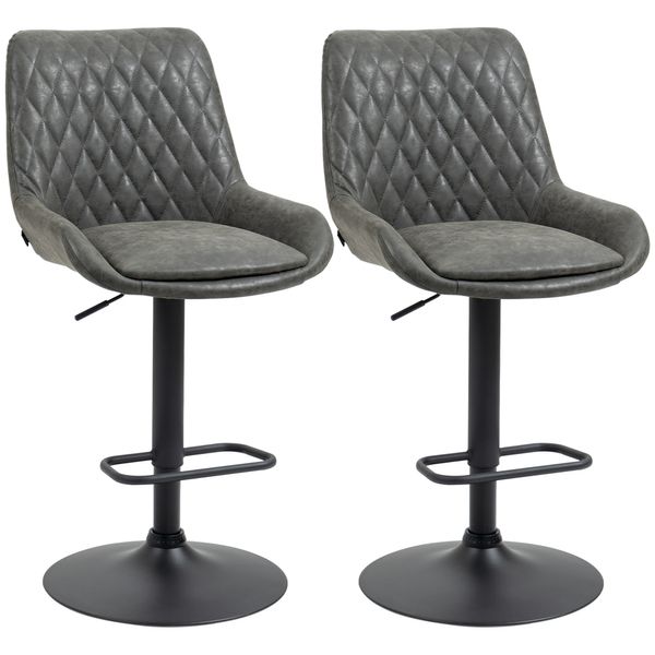 2er-Set Barhocker Barstuhl höhenverstellbar Tresenstuhl mit Fußstütze