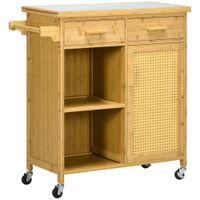 Küchenwagen Servierwagen mit Schublade, Schrank, Ebenen, Handtuchhalter